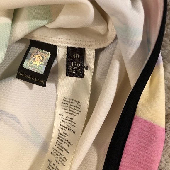 : : ROBERTO CAVALLI Multi Color Abstract Print Sleeveless Short Dress : : - Picture 13 of 16